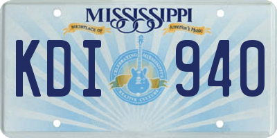 MS license plate KDI940