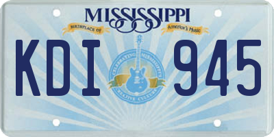 MS license plate KDI945