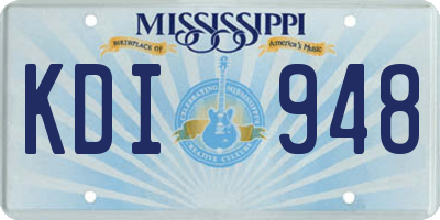 MS license plate KDI948