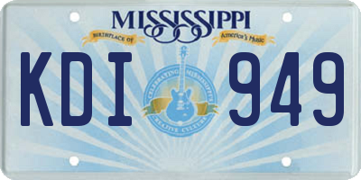 MS license plate KDI949