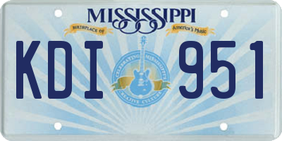 MS license plate KDI951