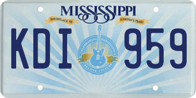 MS license plate KDI959