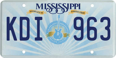MS license plate KDI963