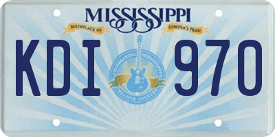 MS license plate KDI970