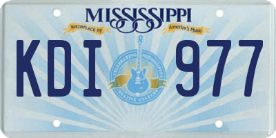 MS license plate KDI977