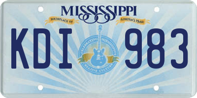 MS license plate KDI983