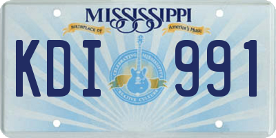 MS license plate KDI991