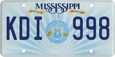 MS license plate KDI998