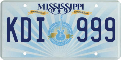 MS license plate KDI999