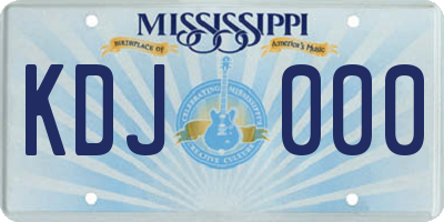MS license plate KDJ000