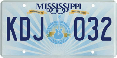 MS license plate KDJ032