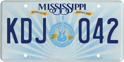MS license plate KDJ042