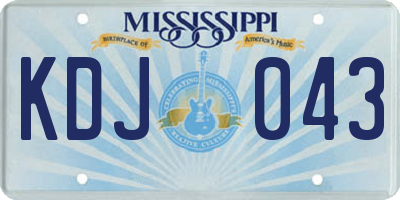 MS license plate KDJ043