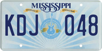 MS license plate KDJ048