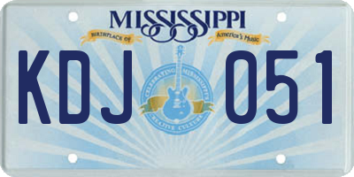 MS license plate KDJ051