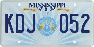 MS license plate KDJ052