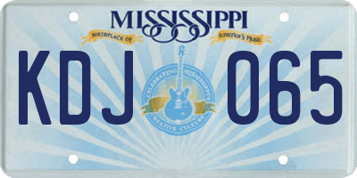 MS license plate KDJ065