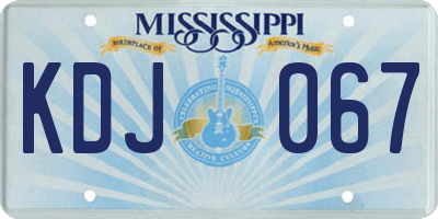 MS license plate KDJ067