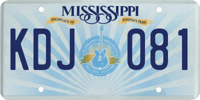MS license plate KDJ081