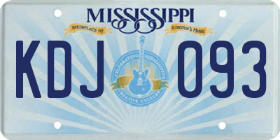 MS license plate KDJ093