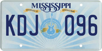 MS license plate KDJ096
