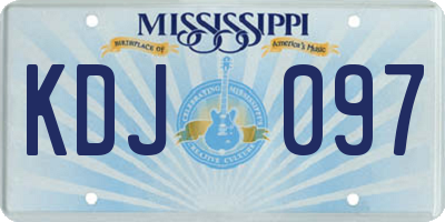 MS license plate KDJ097