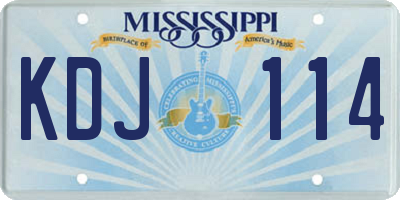 MS license plate KDJ114