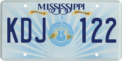 MS license plate KDJ122