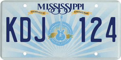 MS license plate KDJ124