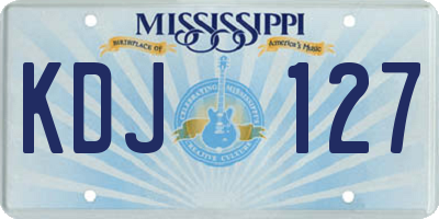 MS license plate KDJ127