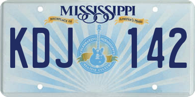 MS license plate KDJ142