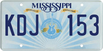 MS license plate KDJ153