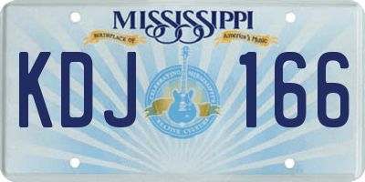 MS license plate KDJ166