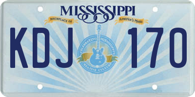 MS license plate KDJ170