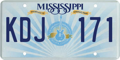 MS license plate KDJ171