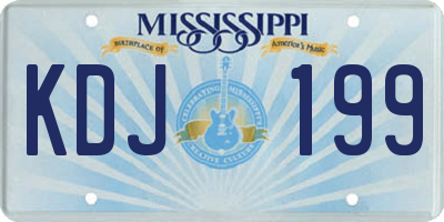 MS license plate KDJ199