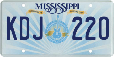 MS license plate KDJ220