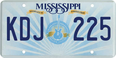 MS license plate KDJ225