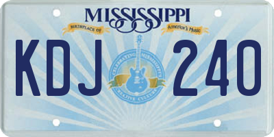 MS license plate KDJ240