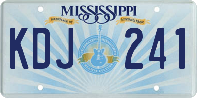 MS license plate KDJ241