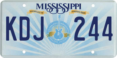 MS license plate KDJ244