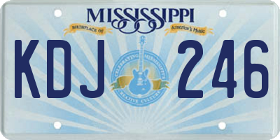 MS license plate KDJ246
