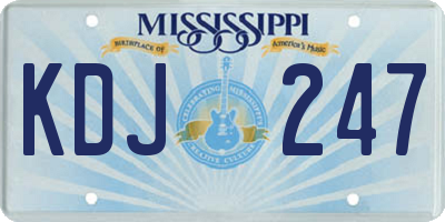 MS license plate KDJ247