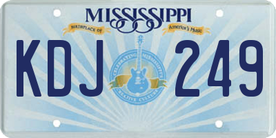 MS license plate KDJ249