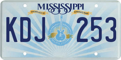 MS license plate KDJ253