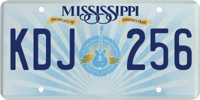 MS license plate KDJ256