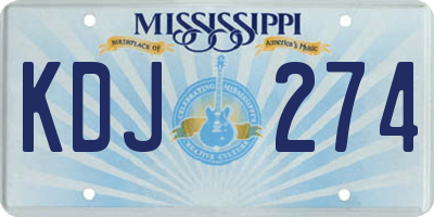 MS license plate KDJ274