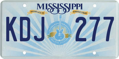 MS license plate KDJ277