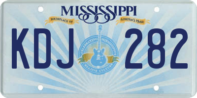 MS license plate KDJ282