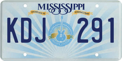 MS license plate KDJ291